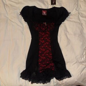 Black and Red Lace Dress